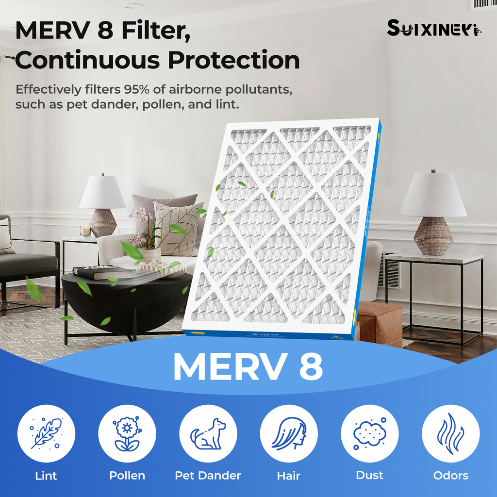 SUIXINEYI 16x20x1Air Filter, MERV 8, For Home AC Furnace and HVAC