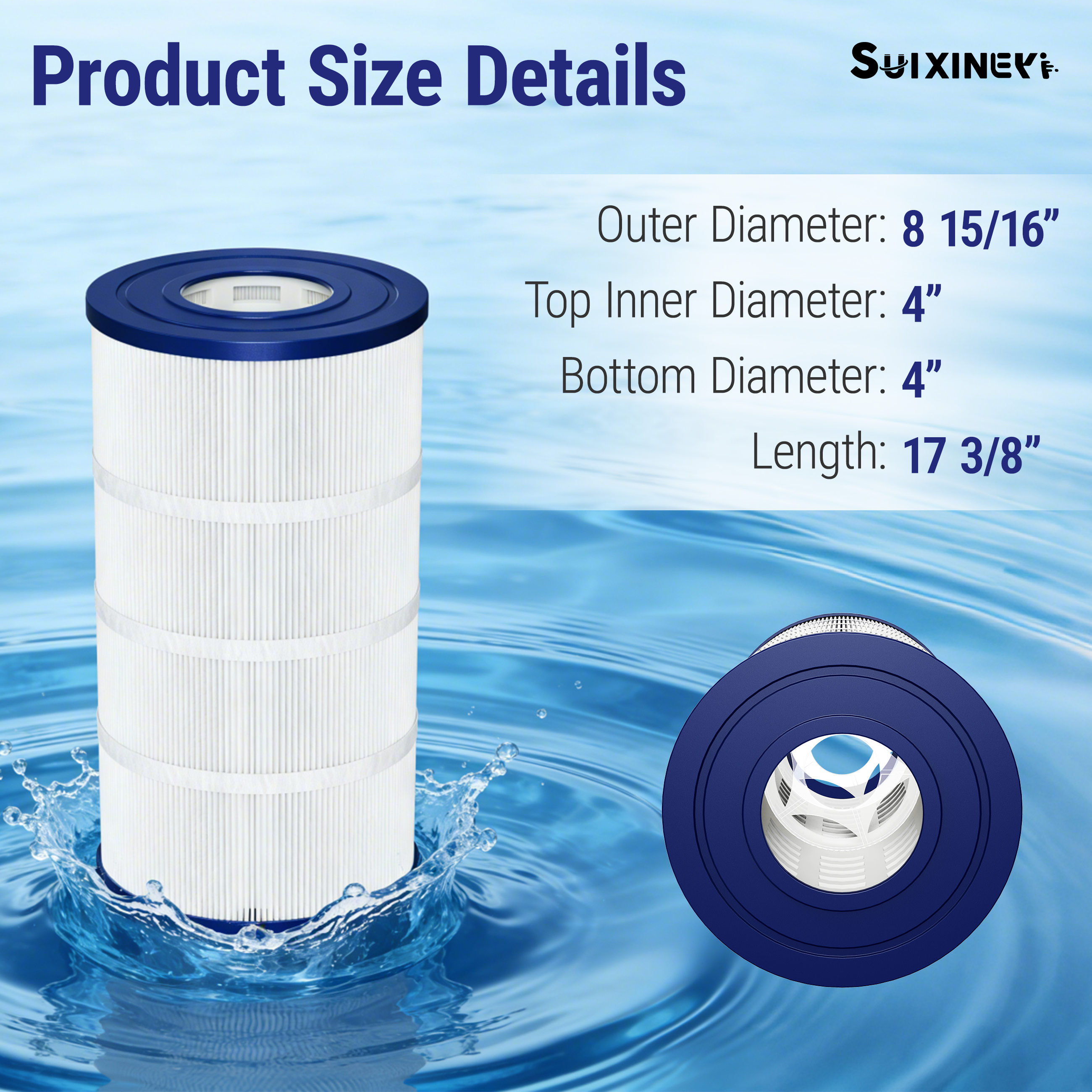 SUIXINEYI Replacement for Pool Filter Hot Tub Filter PA90, CX900RE, C900, Filbur FC-1292, Unicel C-8409, Clearwater II ProClean 100, Posi-Clear Sta-Rite PXC95