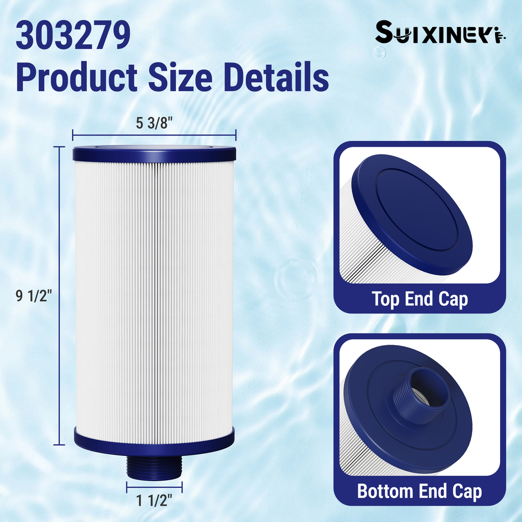 SUIXINEYI 303279 Hpt Tub Filter Pool Filter Compatible with Watkins 303279, PFF42TC-P4, FC-2402, 5CH-37, Spa Filter for Lifesmart, Freeflow, Hydromaster, Grandmaster