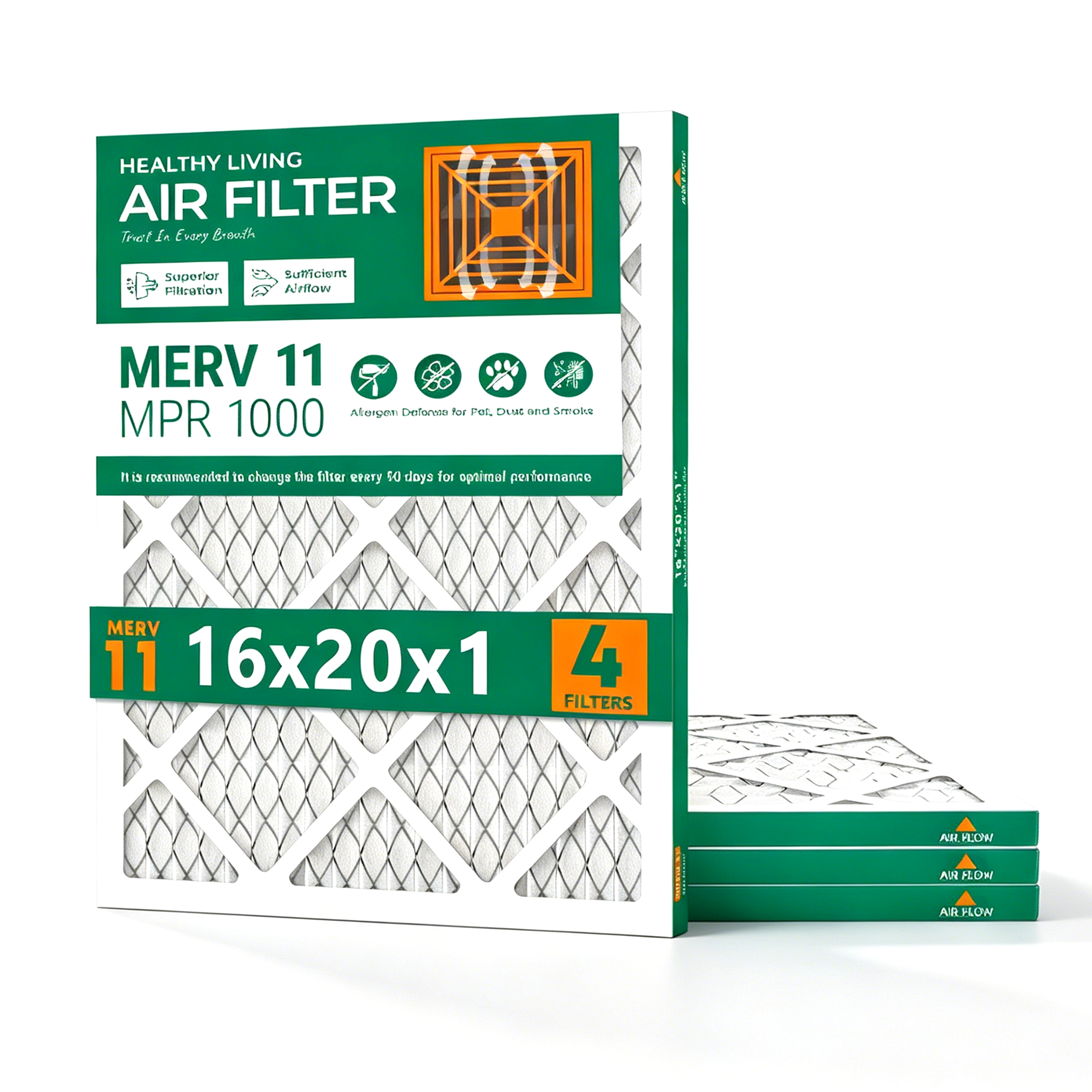 SUIXINEYI 16x20x1 MERV 11 Air Filter, HVAC, Air Conditioning and Furnace Filter for Dust, Pet Dander, Smoke and Allergies