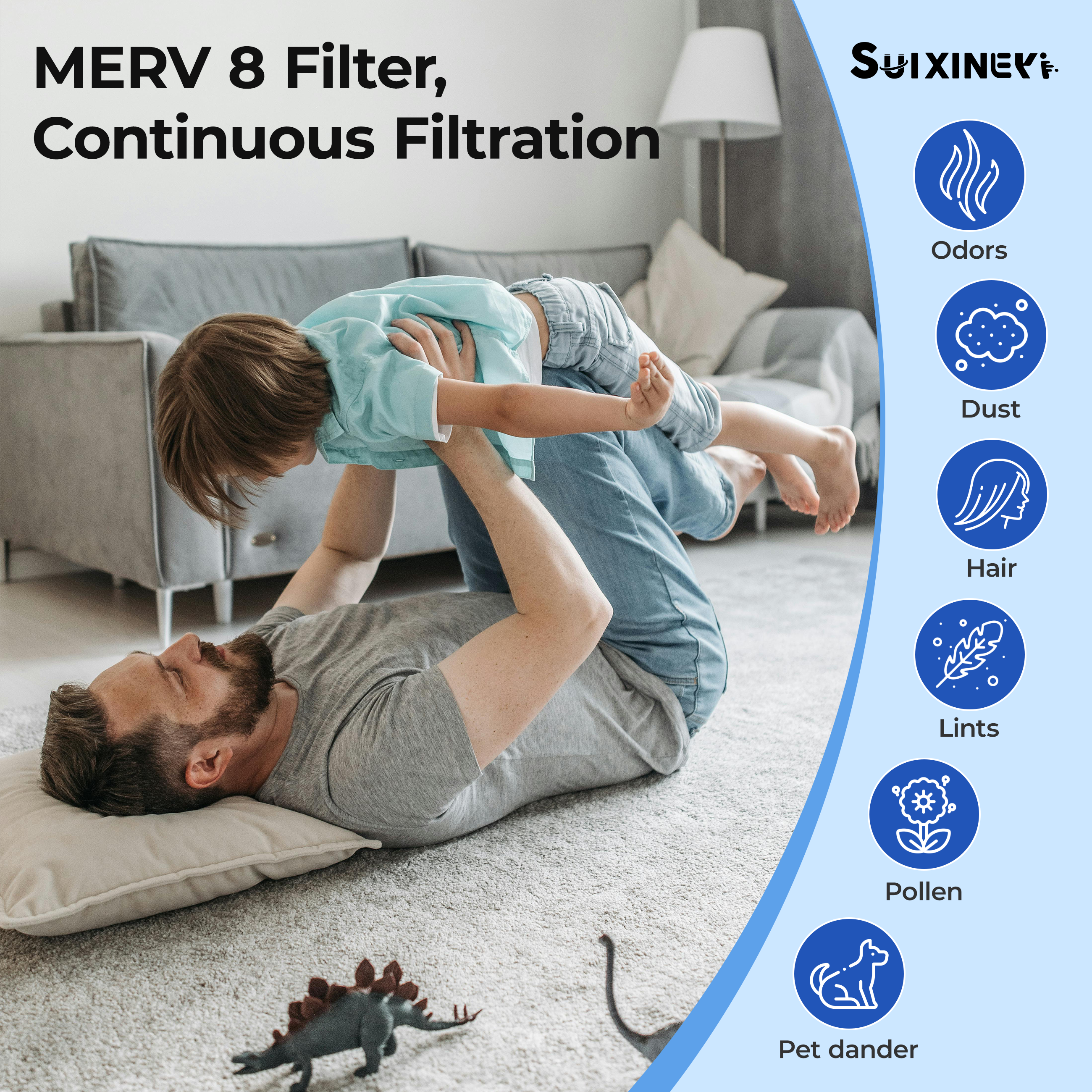SUIXINEYI 18x20x1 MERV 8 Air Filter, Captures Dust, Lint and Pollen
