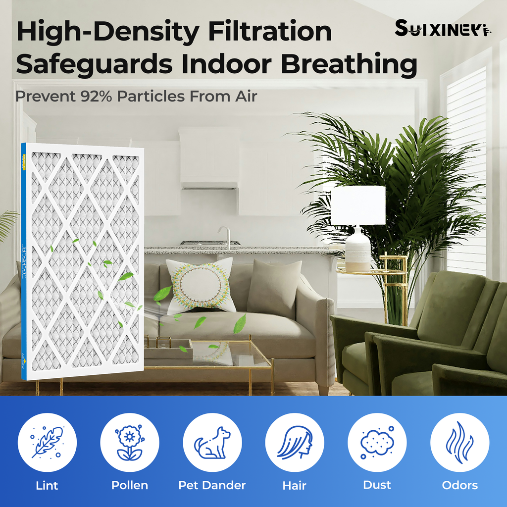 SUIXINEYI 14x24x1 HVAC Replacement Filter, MERV 8 Pleated Media Air Filter for Home AC and Furnace Systems