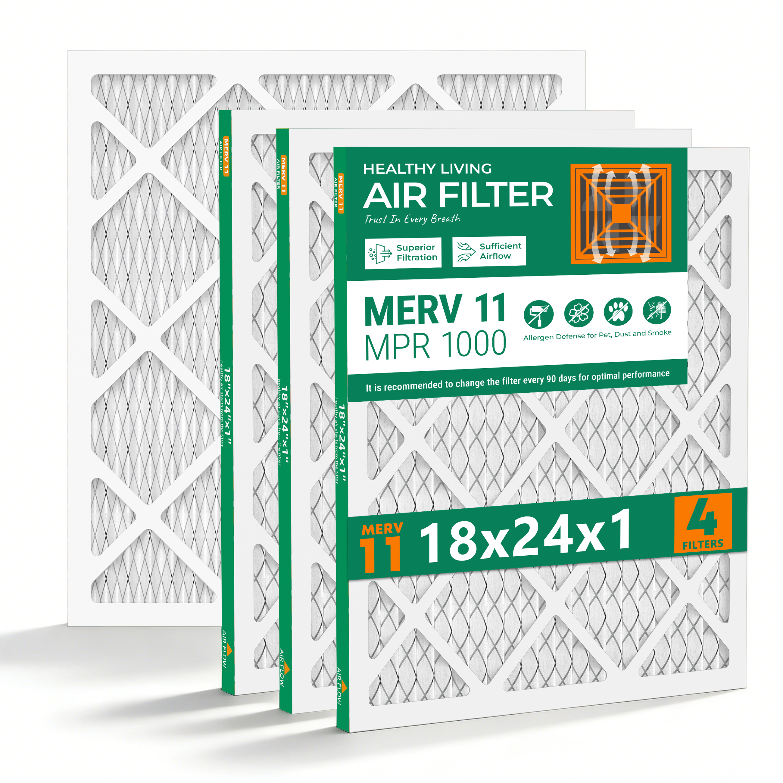 MERV 11 18x24x1 Furnace Air Filter SUIXINEYI, Durable HVAC Air Conditioning Filter For Long-Term Indoor Ventilation Use
