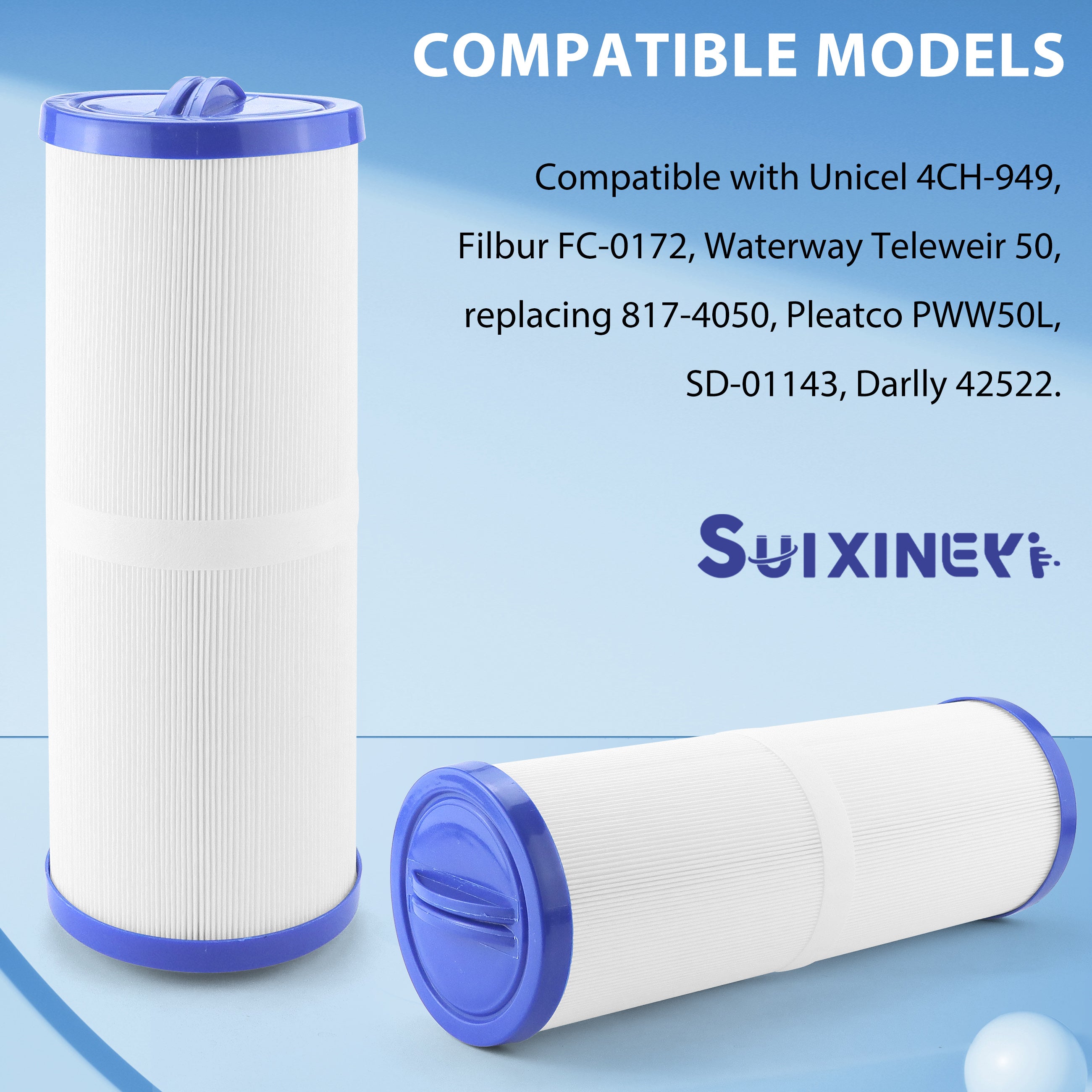SUIXINEYI PWW50L Spa Filter Replaces 200702, fil50-5d13h15fct-3, Filbur FC-0172, SD-01143, 817-4050, FD2007