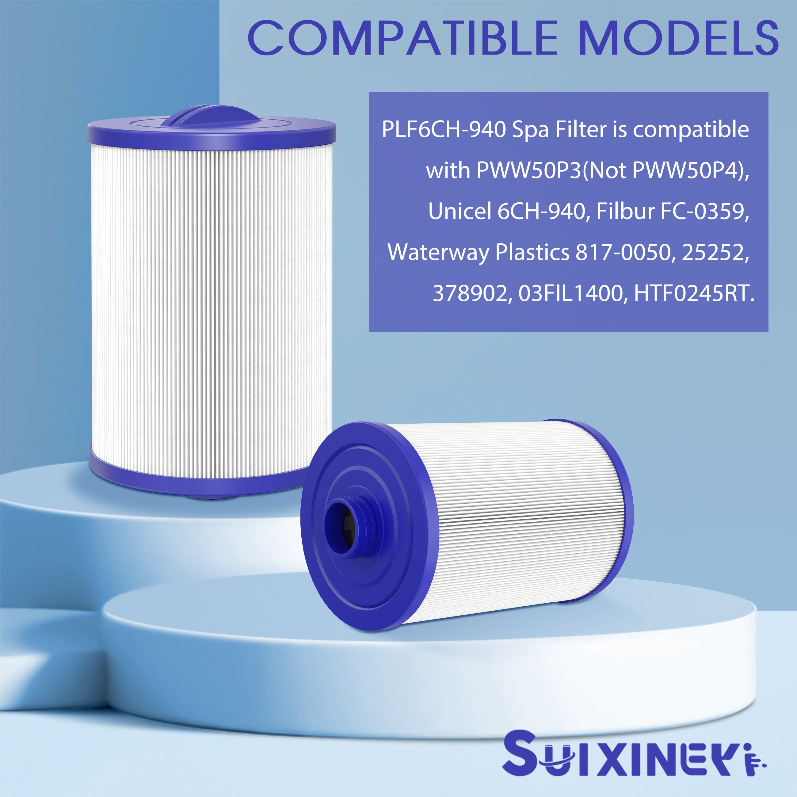 SUIXINEYI PWW50P3 SPA Filter Replacement for nicel 6CH-940, Filbur FC-0359, 817-0050, 25252, 03FIL1400