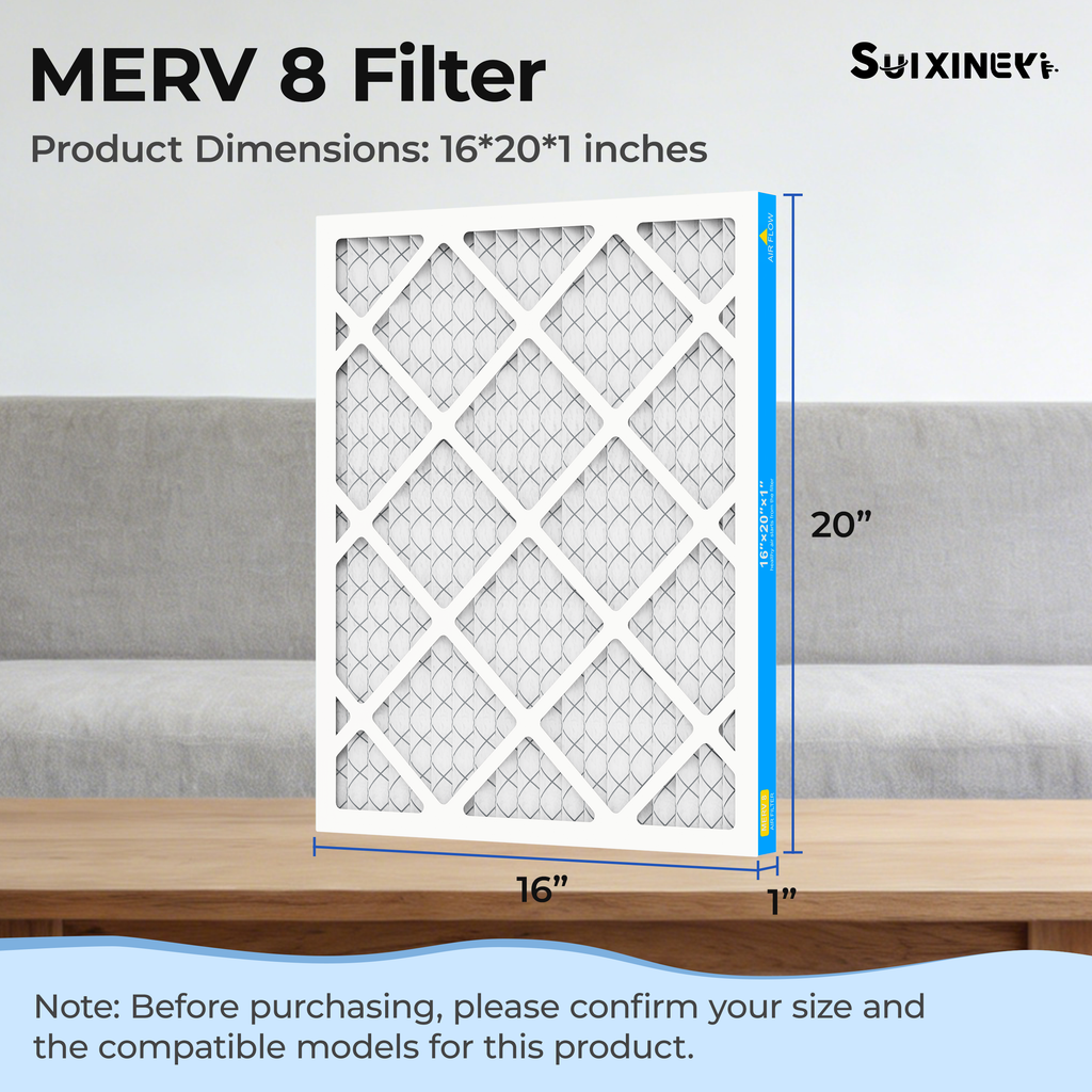 SUIXINEYI 16x20x1 Air Filter, MERV 8, For Home AC Furnace and HVAC