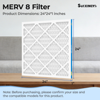Pleated 24x24x1 MERV8 Air Filter SUIXINEYI HVAC Furnace AC Replacement