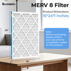 SUIXINEYI 16x20x1Air Filter, MERV 8, For Home AC Furnace and HVAC