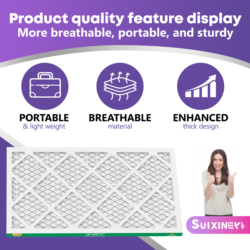 14x24x1 MERV 11 Air Filter by SUIXINEYI, High Flow HVAC Air Conditioner Furnace Filter Compatible With Residential Vent Units