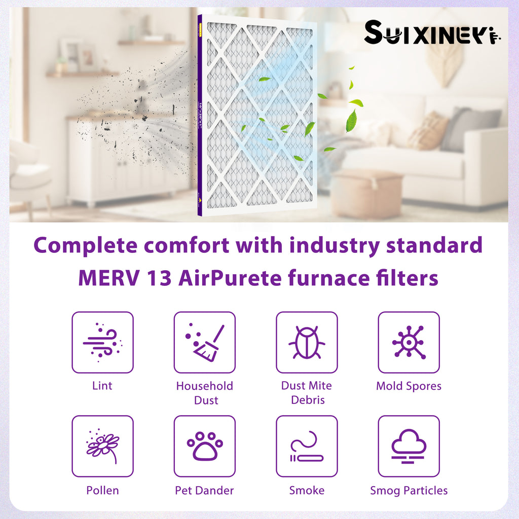 SUIXINEYI 16x20x1 Air Filter Merv 13, 1" AC Furnace Air Filters