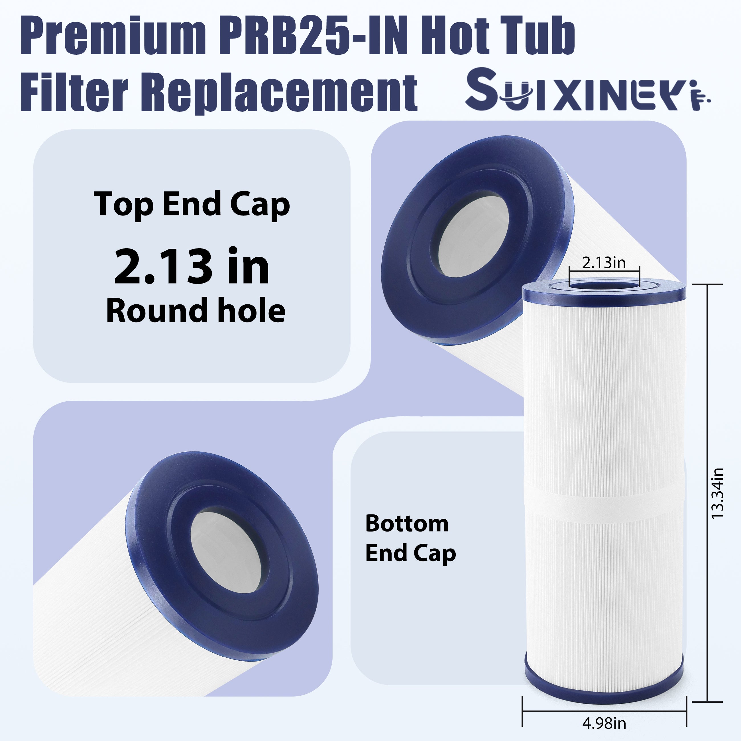 SUIXINEYI PRB25-In Spa Filter Compatible with Unicel c-4326 25Sq.ft Guardian 413-106 Filbur FC-2375 Pentair