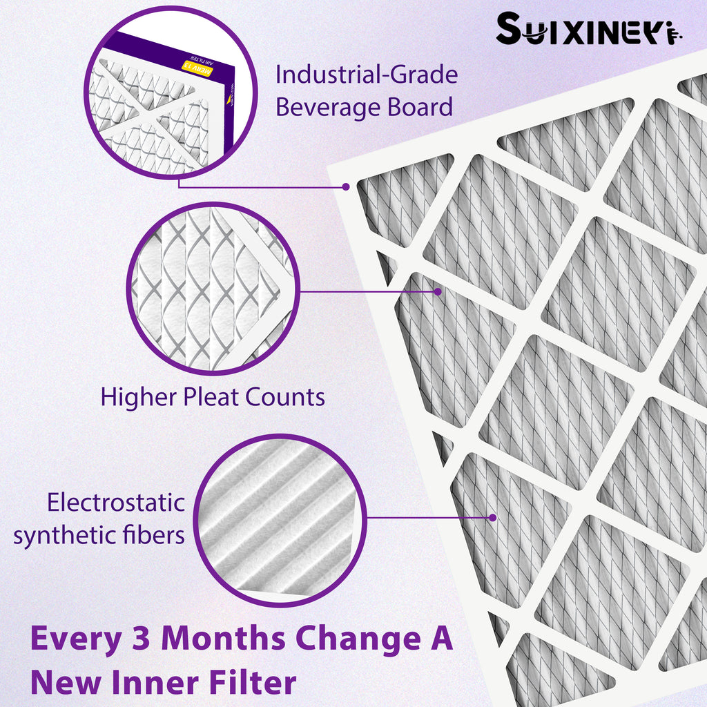SUIXINEYI 16x20x1 Air Filter Merv 13, 1" AC Furnace Air Filters