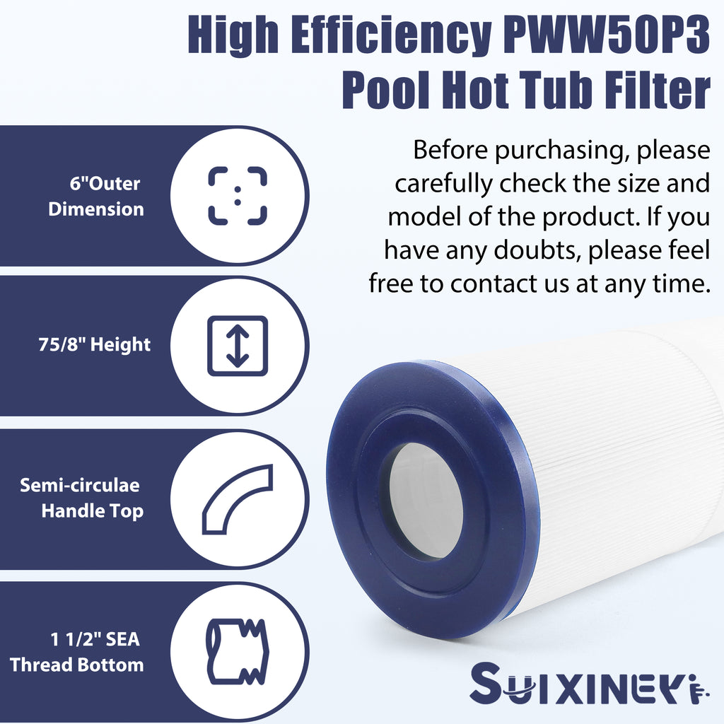 SUIXINEYI PRB25-In Spa Filter Compatible with Unicel c-4326 25Sq.ft Guardian 413-106 Filbur FC-2375 Pentair