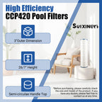 SUIXINEYI C-7471 Spa Filter Compatible with CCP420, Clean and Clear Plus 420, PCC105-PAK4, R173576, 570-0425-07, 07077, 178584, 817-0106, FC-6470,