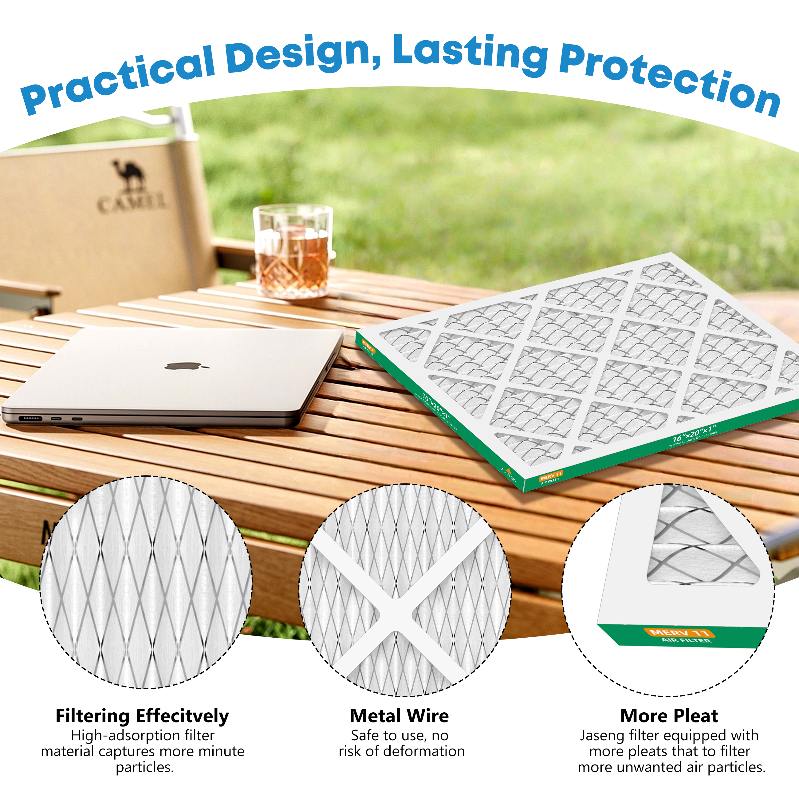 SUIXINEYI 16x20x1 MERV 11 Air Filter, HVAC, Air Conditioning and Furnace Filter for Dust, Pet Dander, Smoke and Allergies