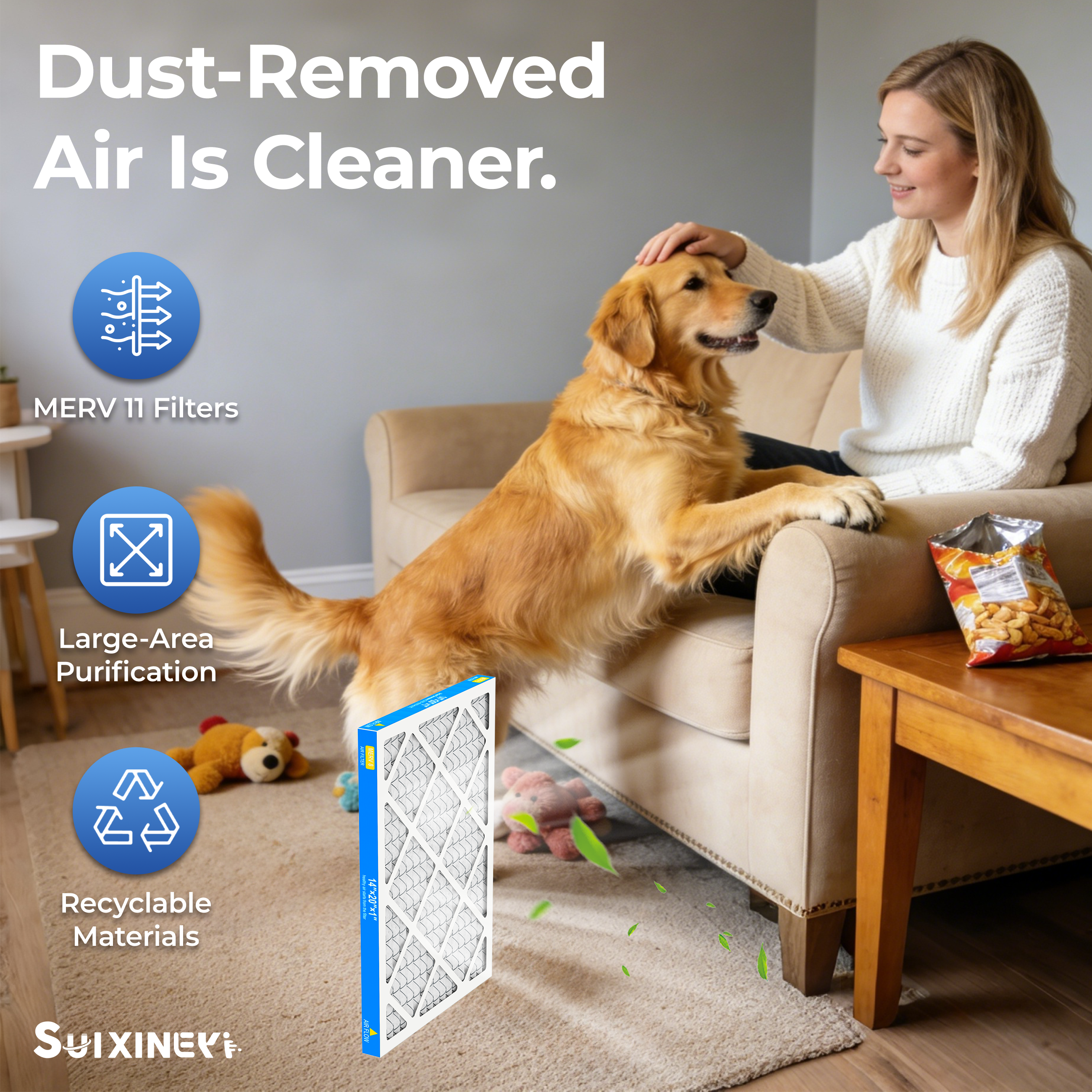 SUIXINEYI MERV8 14x20x1 Condition Air Filter, Pleated HVAC AC Furnace Filters Replacement