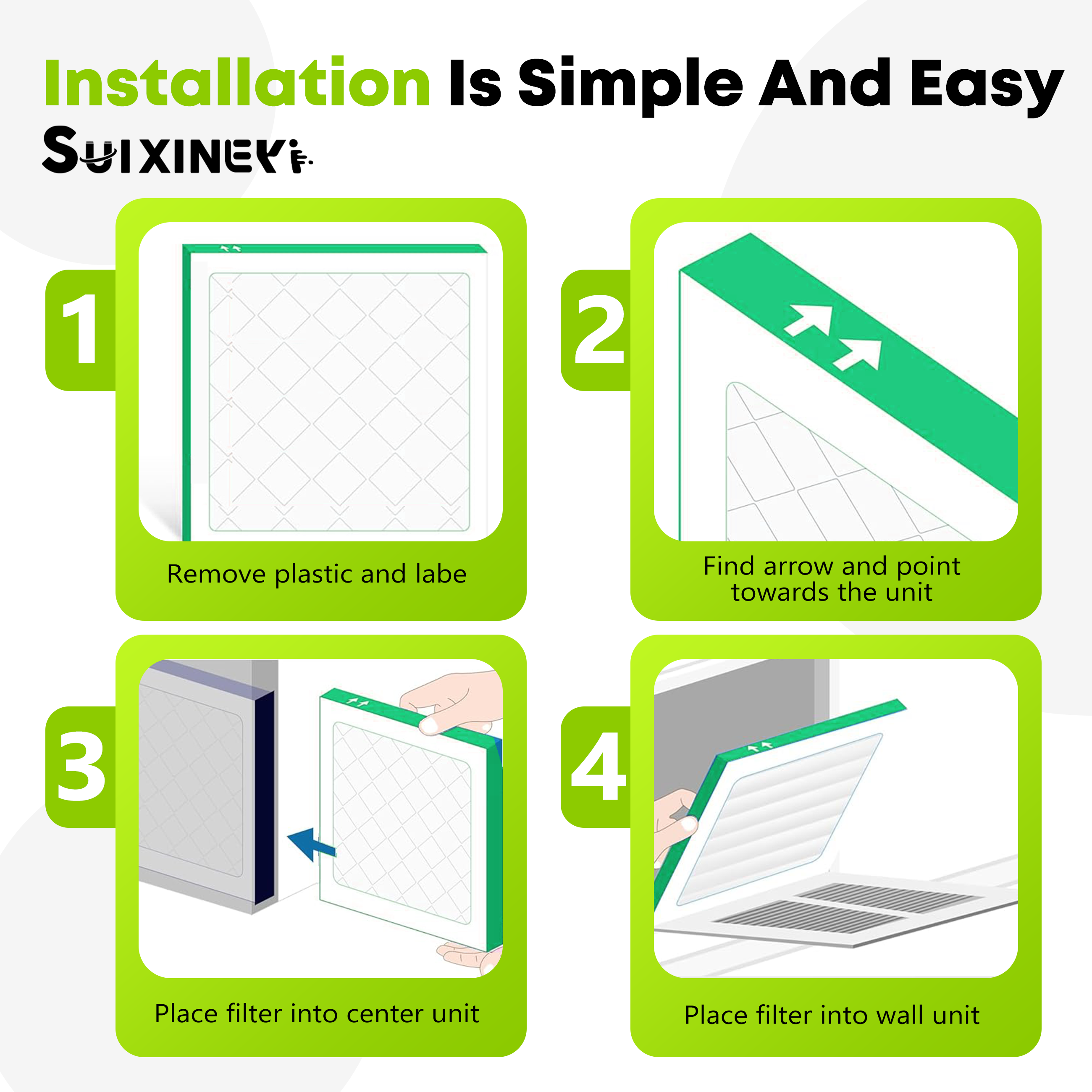 SUIXINEYI 16x24x1 HVAC Filter MERV 11, Standard Size Replacement Air Filter For Home Furnace And Whole House Air Conditioning