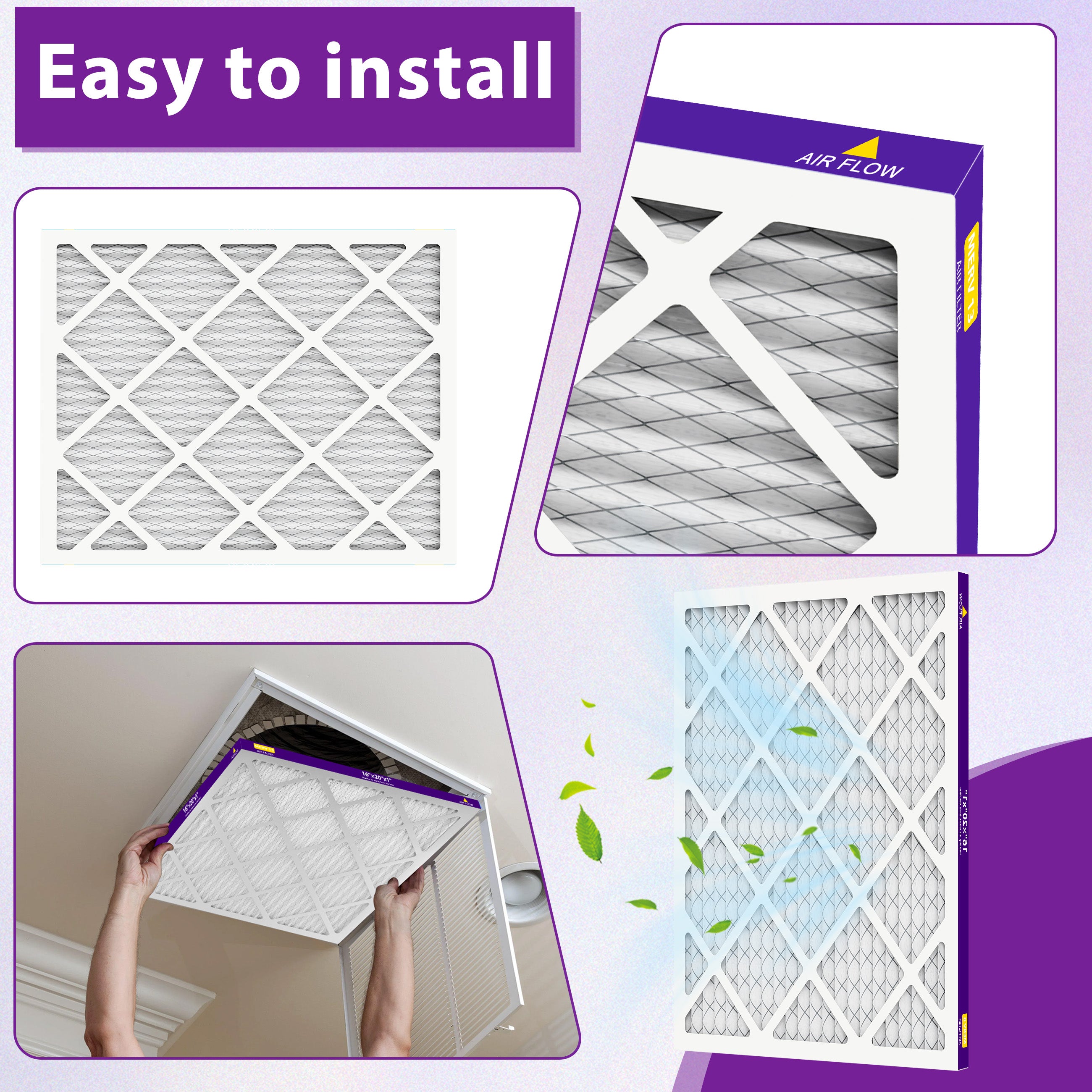 SUIXINEYI 16x20x1 Air Filter Merv 13, 1" AC Furnace Air Filters
