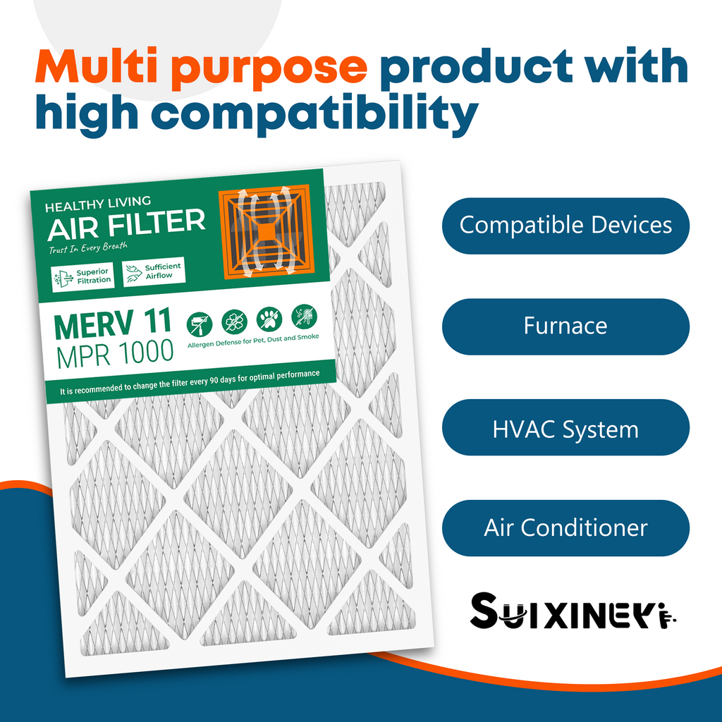 MERV 11 18x24x1 Furnace Air Filter SUIXINEYI, Durable HVAC Air Conditioning Filter For Long-Term Indoor Ventilation Use