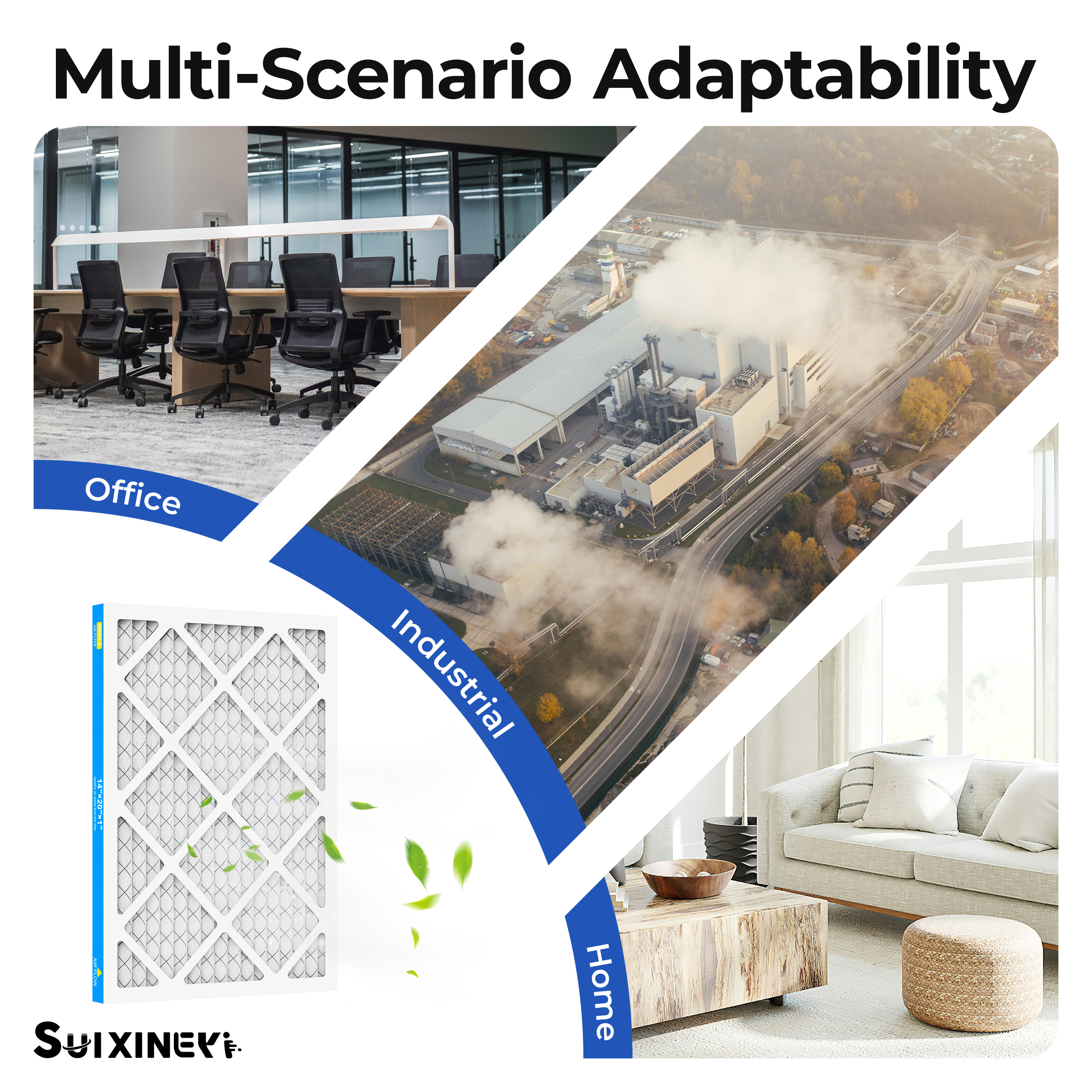 SUIXINEYI MERV8 14x20x1 Condition Air Filter, Pleated HVAC AC Furnace Filters Replacement