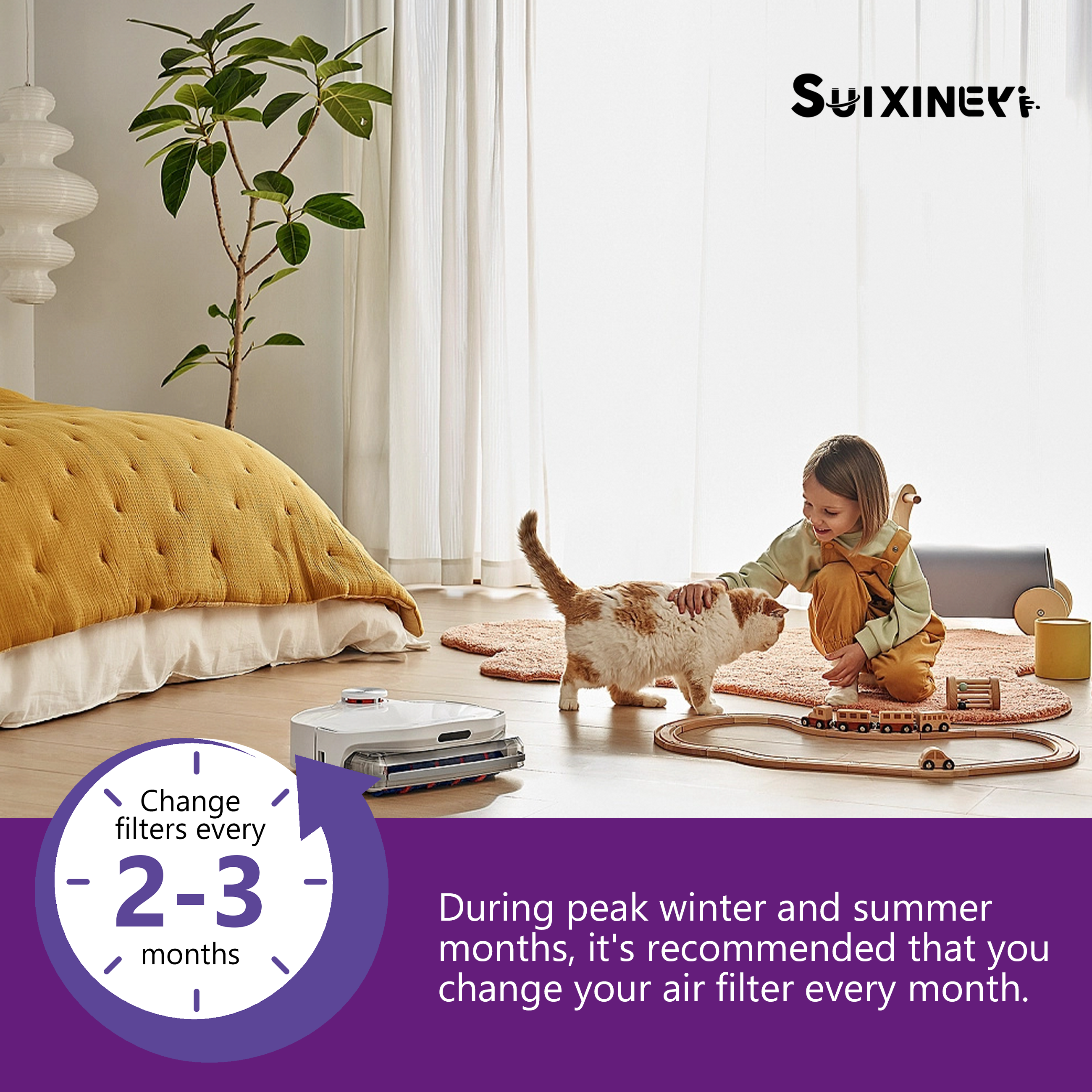 SUIXINEYI MERV 11 20x20x1 Pleated Air Filter, Replacement HVAC Furnace and AC Filter Captures Dust, Smoke, Pet Dander and Household Allergens
