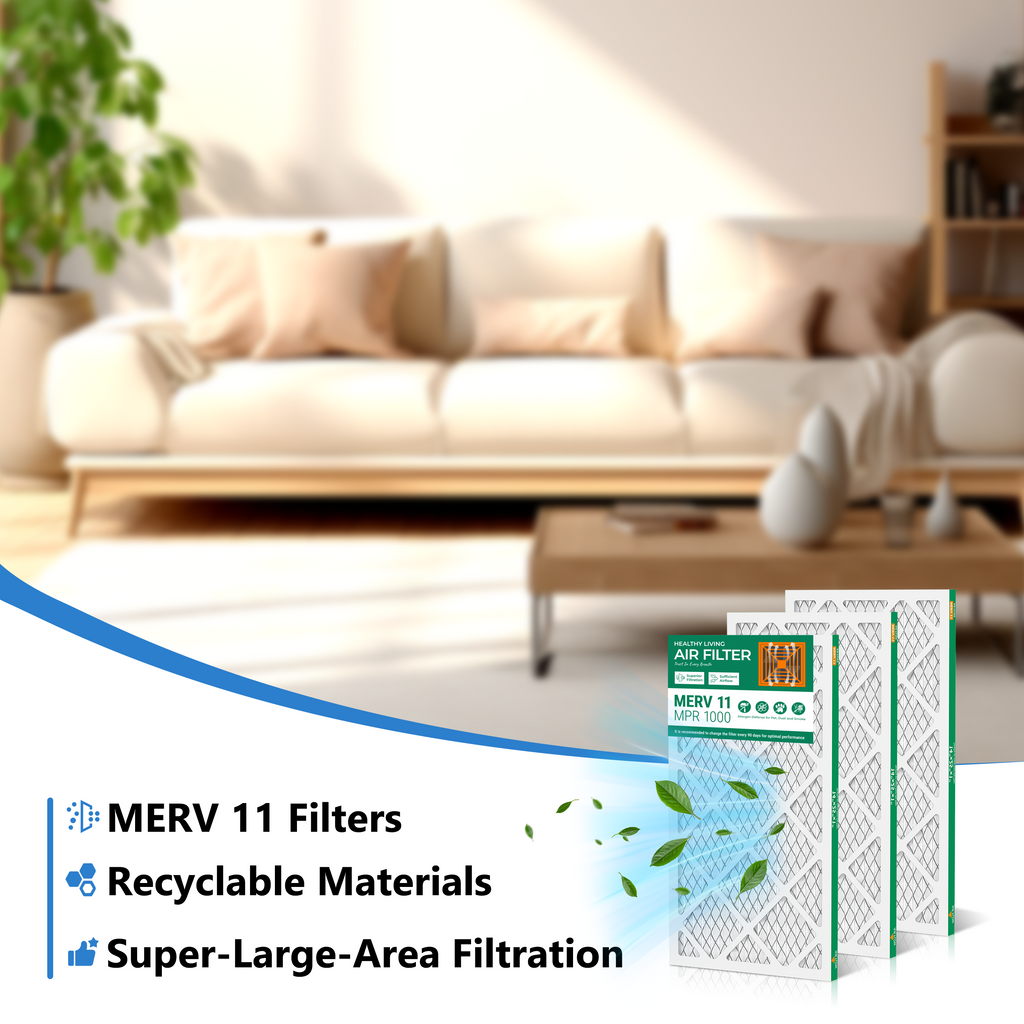 MERV 11 14x25x1 Furnace Air Filter SUIXINEYI, Premium HVAC Air Conditioning Filter Reduces Allergens, Dust, Pet Dander and Indoor Smoke