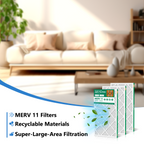 MERV 11 14x25x1 Furnace Air Filter SUIXINEYI, Premium HVAC Air Conditioning Filter Reduces Allergens, Dust, Pet Dander and Indoor Smoke