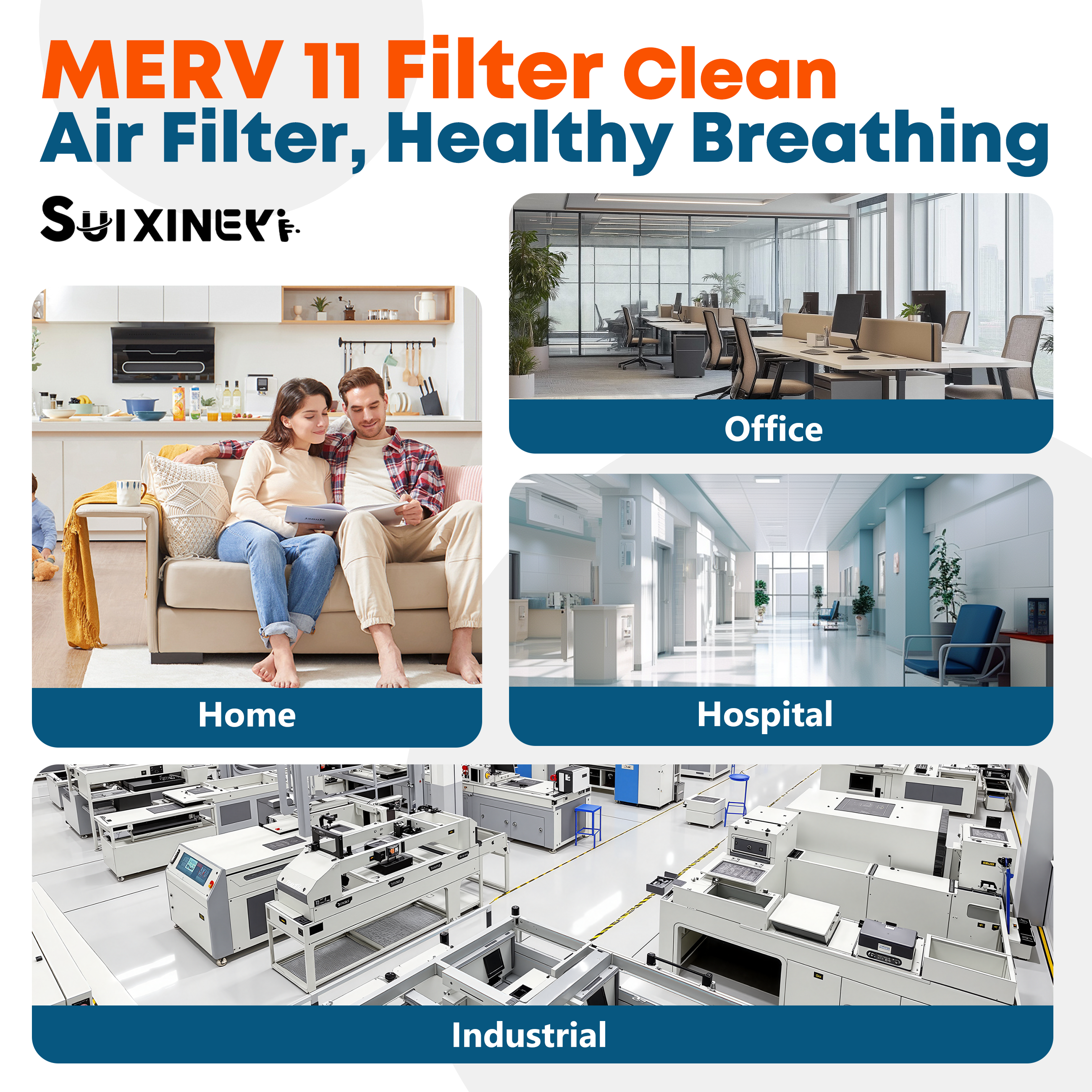 MERV 11 18x24x1 Furnace Air Filter SUIXINEYI, Durable HVAC Air Conditioning Filter For Long-Term Indoor Ventilation Use