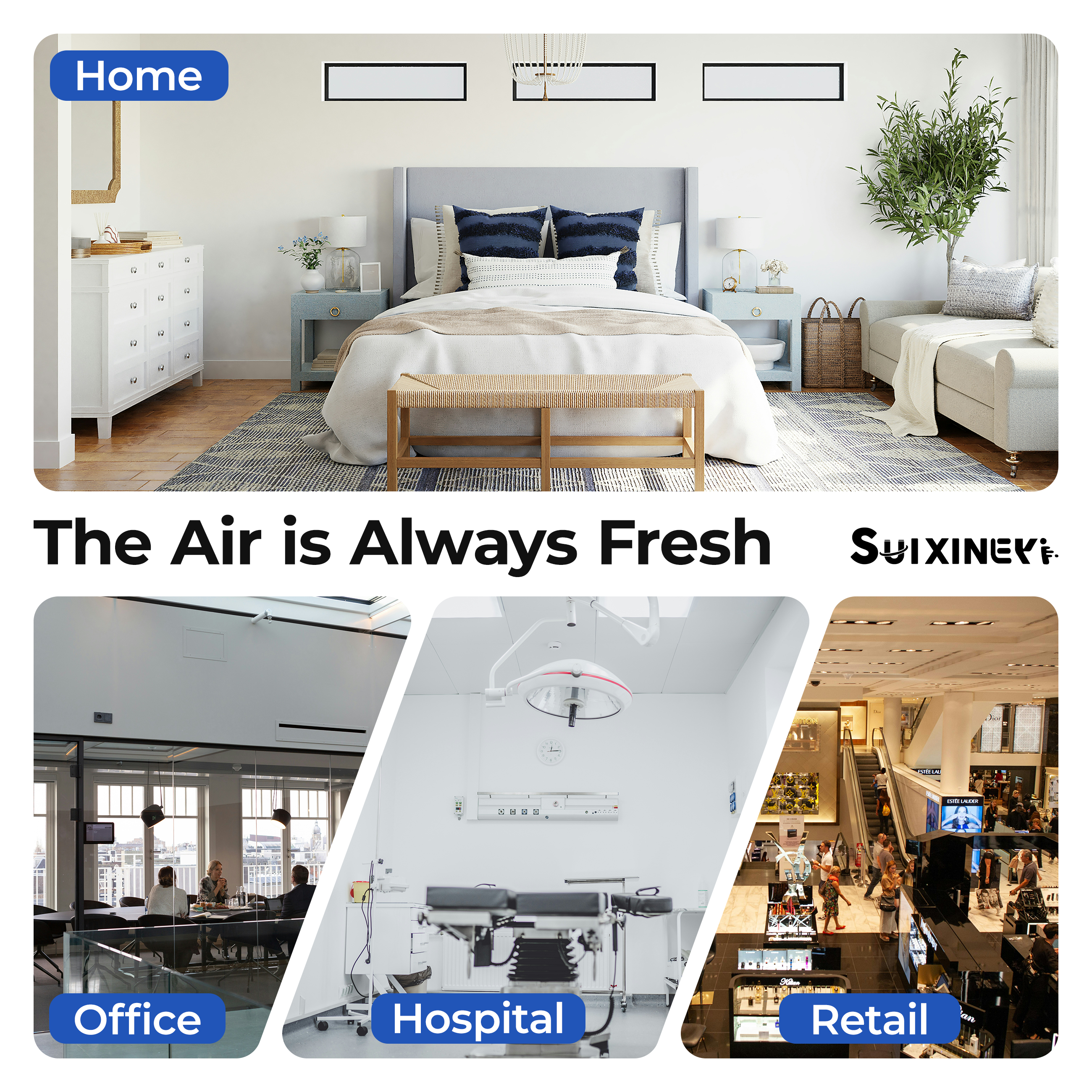 SUIXINEYI 18x24x1 Nominal HVAC Air Filter, MERV8 Pleated Replacement Filter for Air Conditioner Furnace