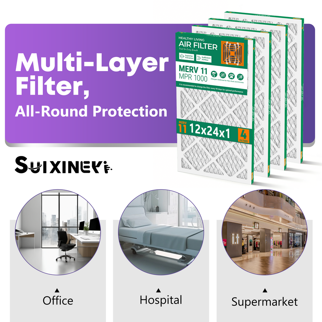 14x24x1 MERV 11 Air Filter by SUIXINEYI, High Flow HVAC Air Conditioner Furnace Filter Compatible With Residential Vent Units