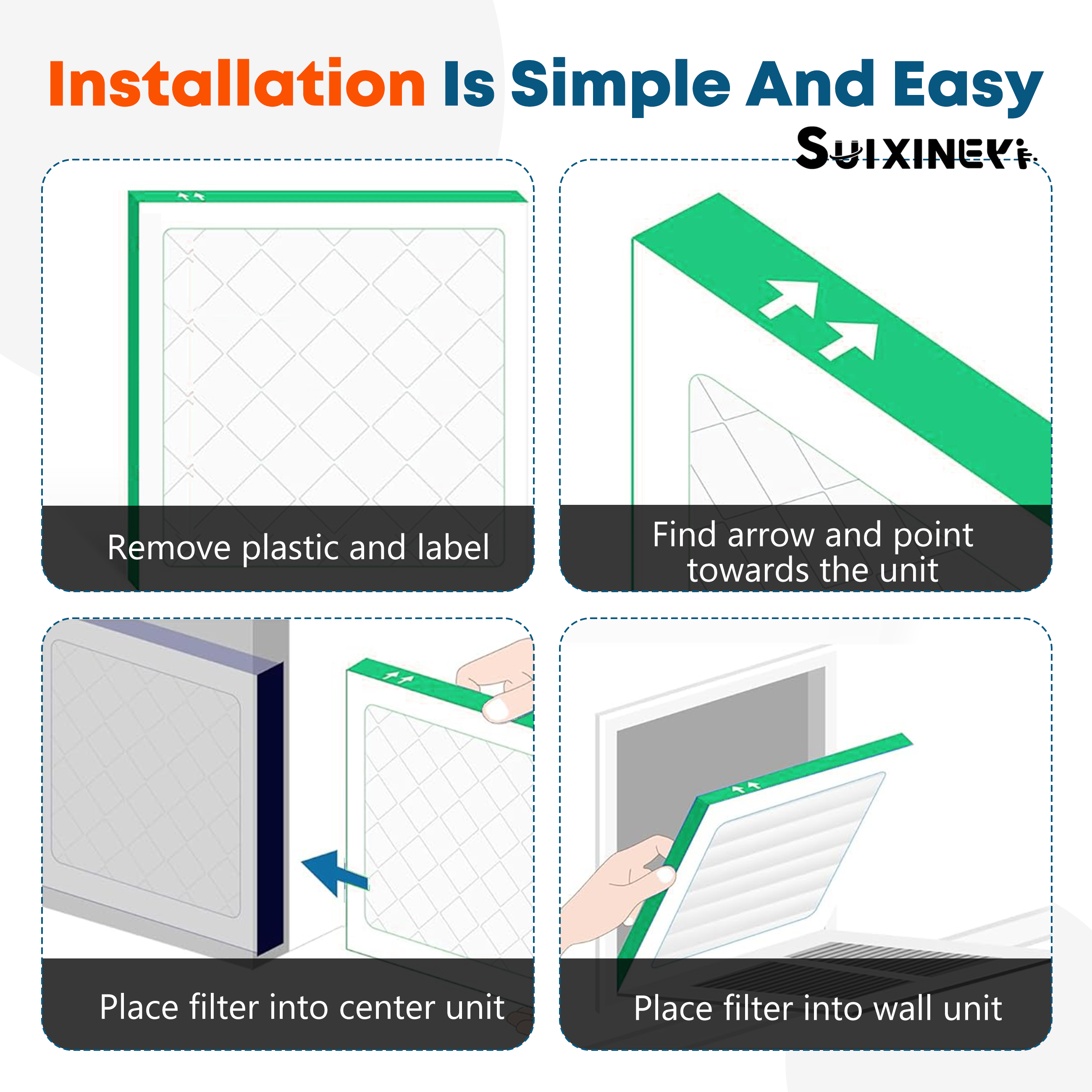 MERV 11 18x24x1 Furnace Air Filter SUIXINEYI, Durable HVAC Air Conditioning Filter For Long-Term Indoor Ventilation Use