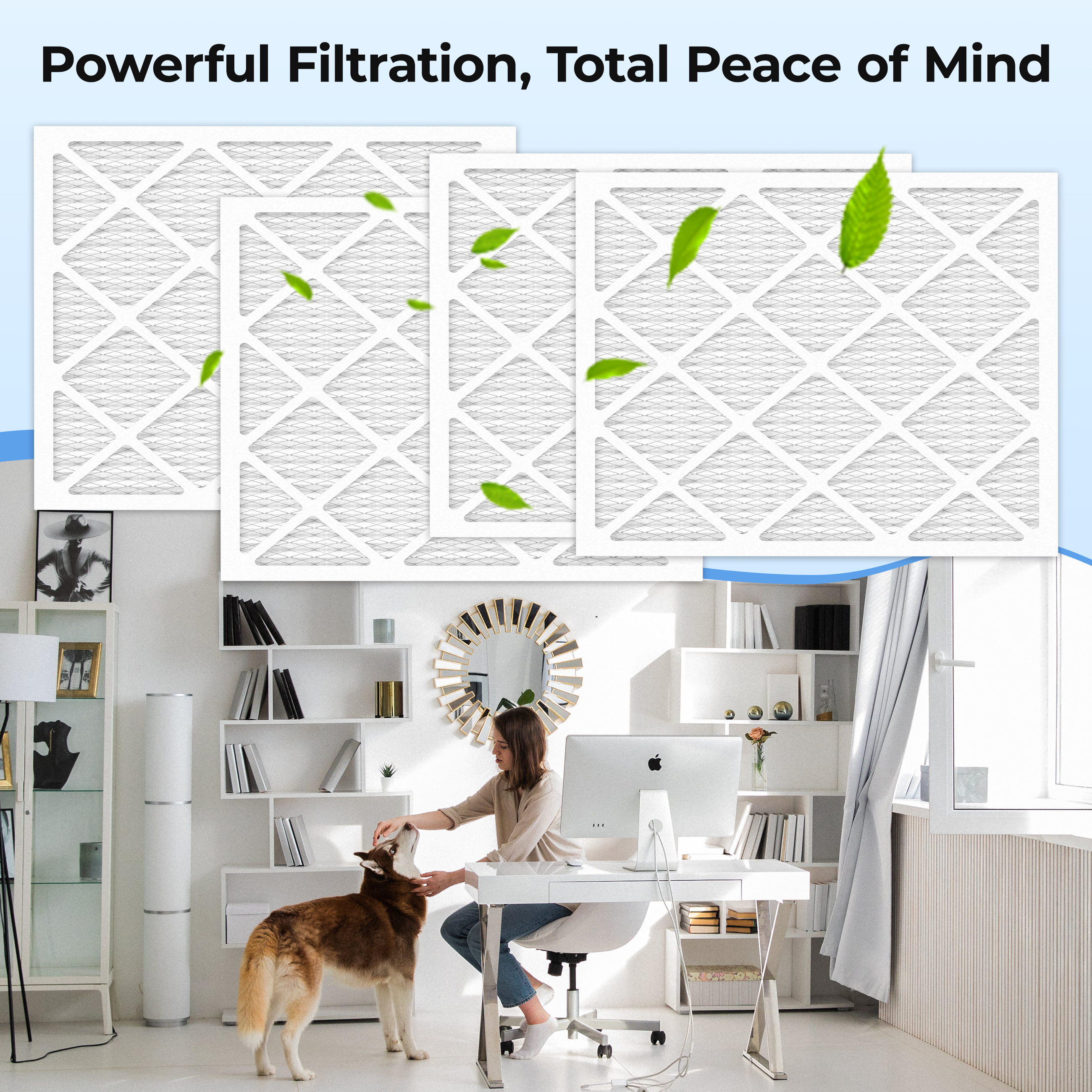 SUIXINEYI Long Service Life MERV8 20x25x1 Pleated HVAC Filter, Smooth Airflow Replacement AC Furnace Air Filter