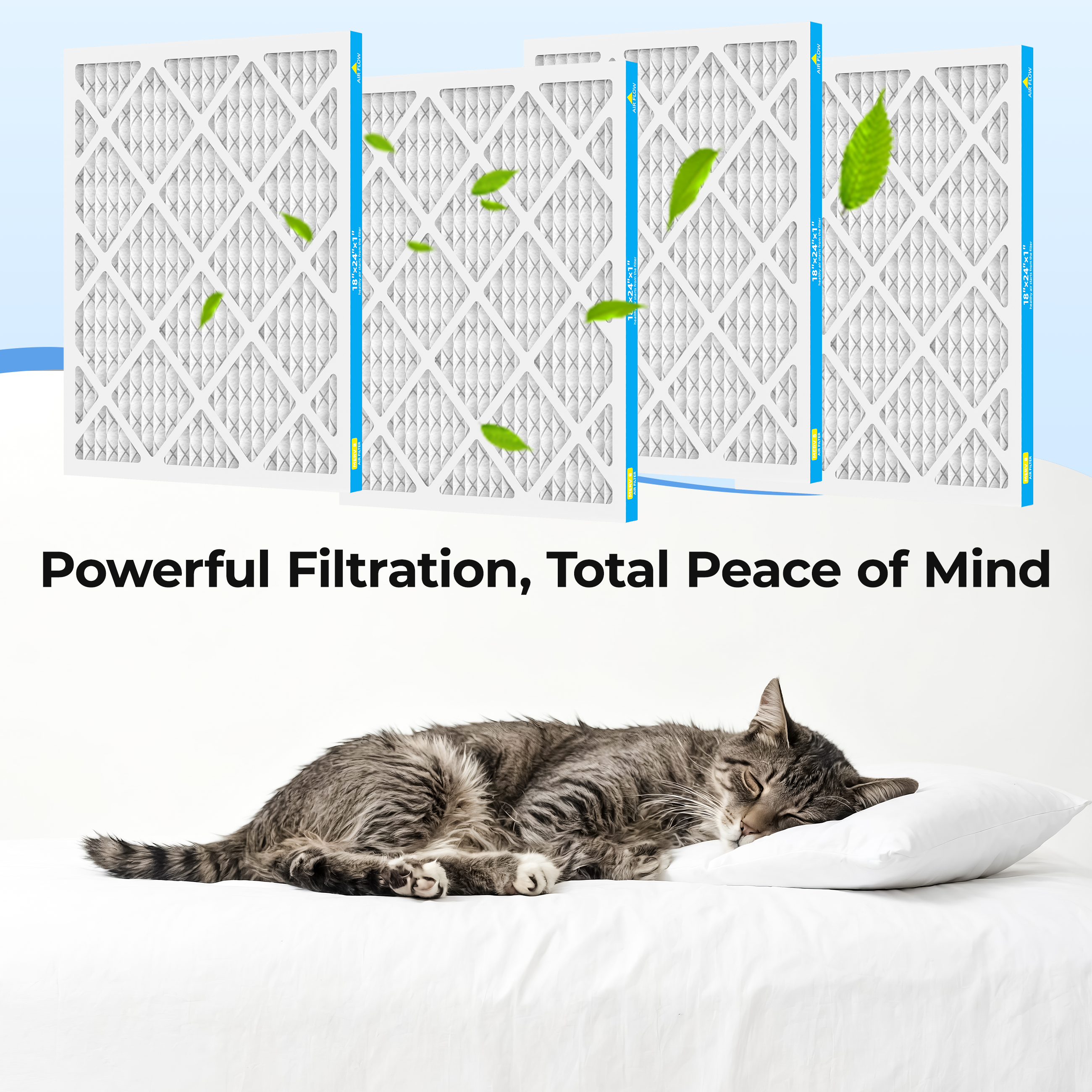 SUIXINEYI 18x24x1 Nominal HVAC Air Filter, MERV8 Pleated Replacement Filter for Air Conditioner Furnace