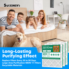 SUIXINEYI 24x24x1 HVAC Filter MERV 11, Universal Replacement Air Filter for Furnace & Central AC, Blocks Dust, Smoke, Pet Dander & Allergen Particles
