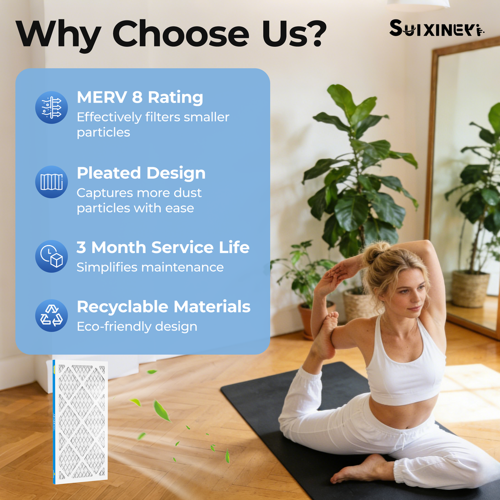 SUIXINEYI 12x 24x1 MERV8 HVAC Pleated Air Filter, For For Home AC Furnace and HVAC