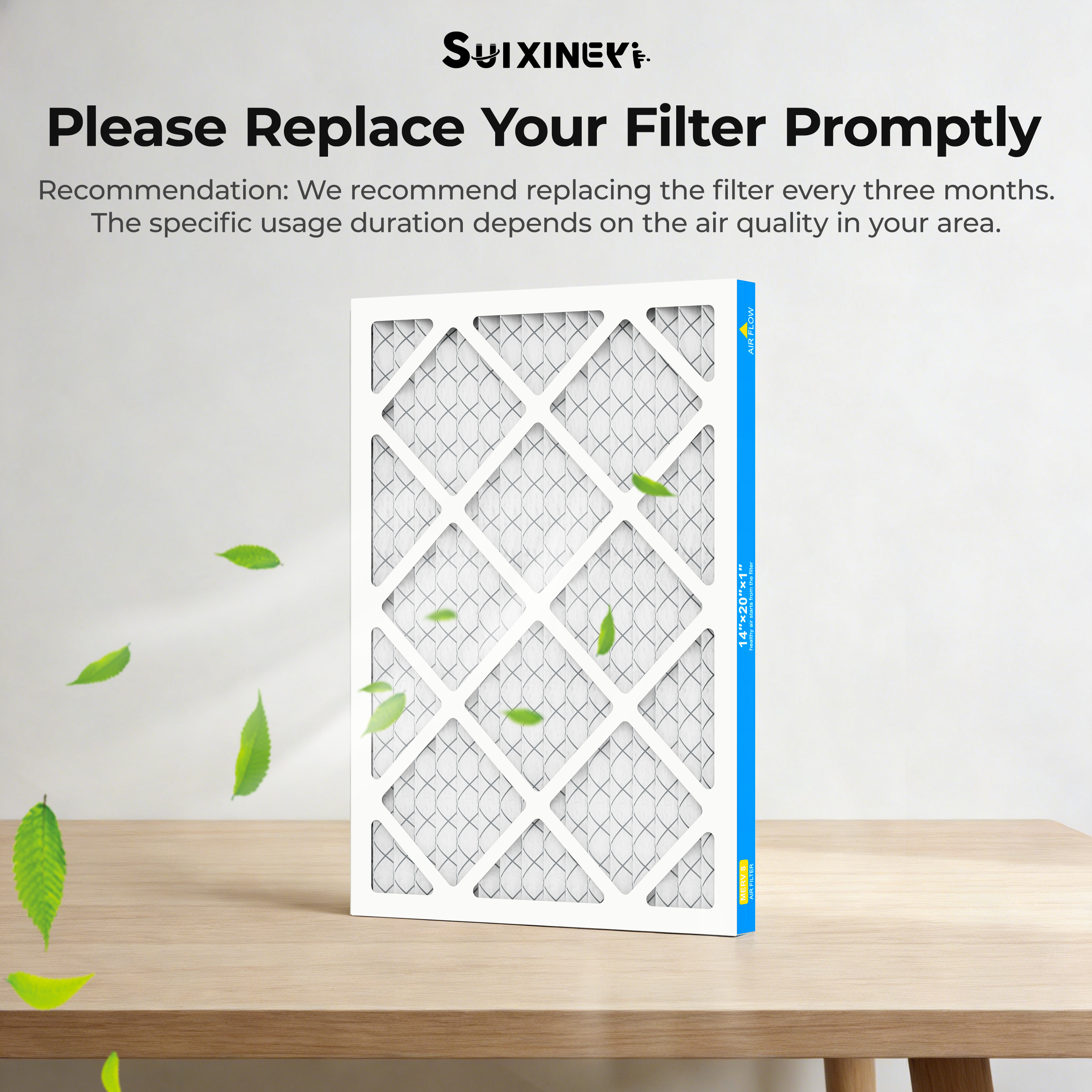 SUIXINEYI MERV8 14x20x1 Condition Air Filter, Pleated HVAC AC Furnace Filters Replacement