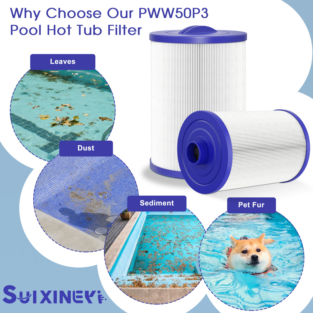 SUIXINEYI PWW50P3 SPA Filter Replacement for nicel 6CH-940, Filbur FC-0359, 817-0050, 25252, 03FIL1400