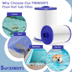 SUIXINEYI PWW50P3 SPA Filter Replacement for nicel 6CH-940, Filbur FC-0359, 817-0050, 25252, 03FIL1400