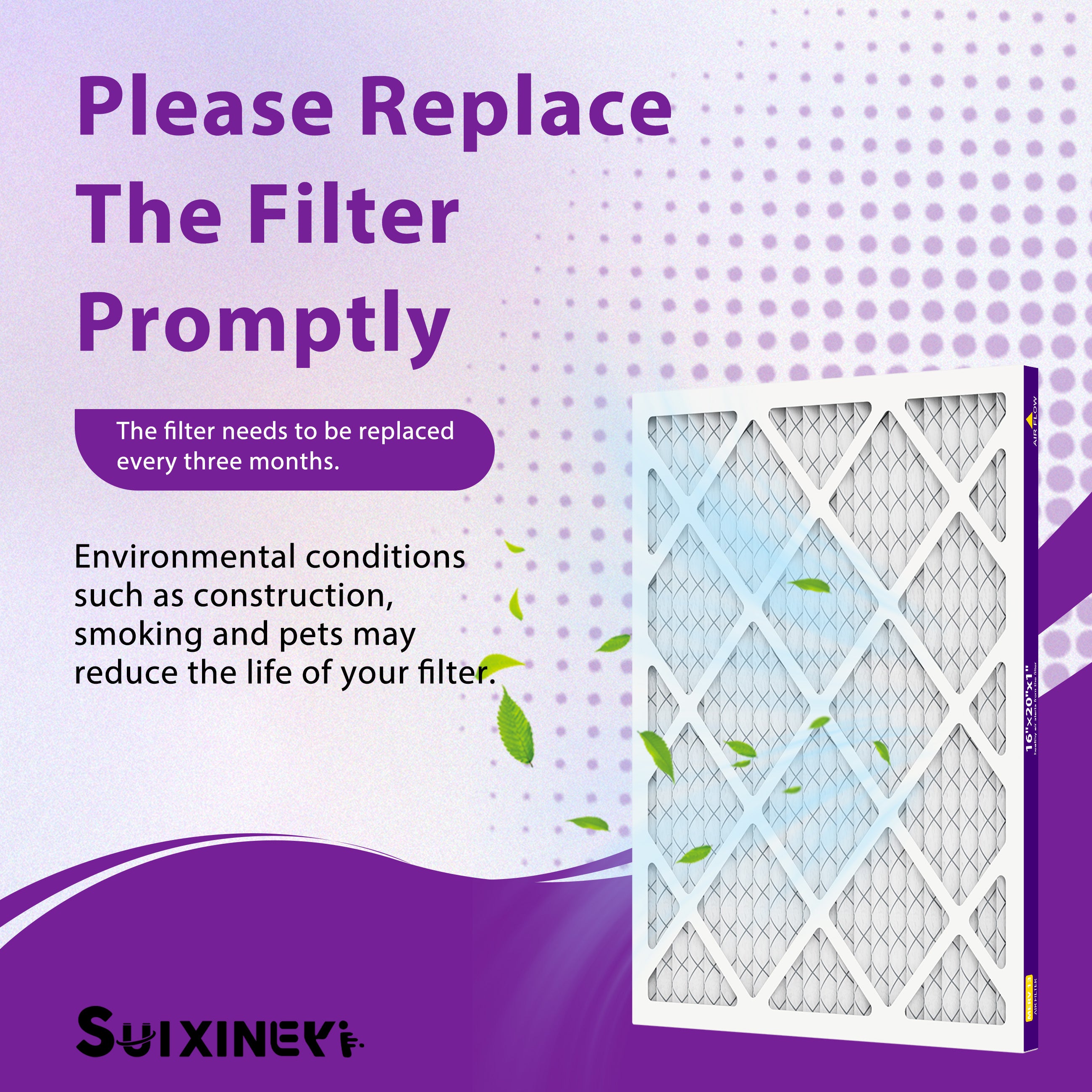 SUIXINEYI 16x20x1 Air Filter Merv 13, 1" AC Furnace Air Filters