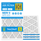 SUIXINEYI 14x24x1 HVAC Replacement Filter, MERV 8 Pleated Media Air Filter for Home AC and Furnace Systems